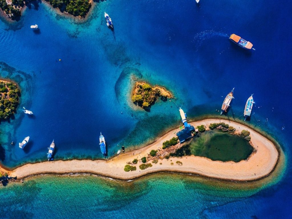 Amazing islands of Göcek. One of best destinations honeymoon in Turkiye.