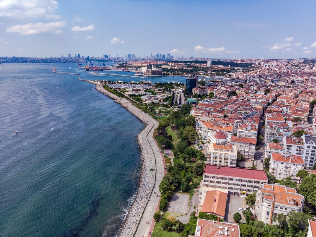 Kadiköy is from air. One of the most popular disctricts in Turkey for expats.