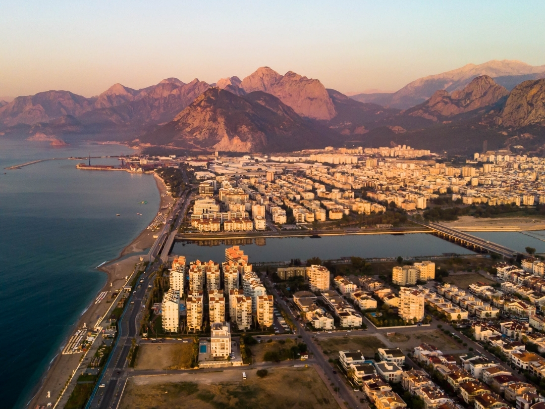 Konyaaltı is from air. One of the most popular disctricts in Turkey for expats.